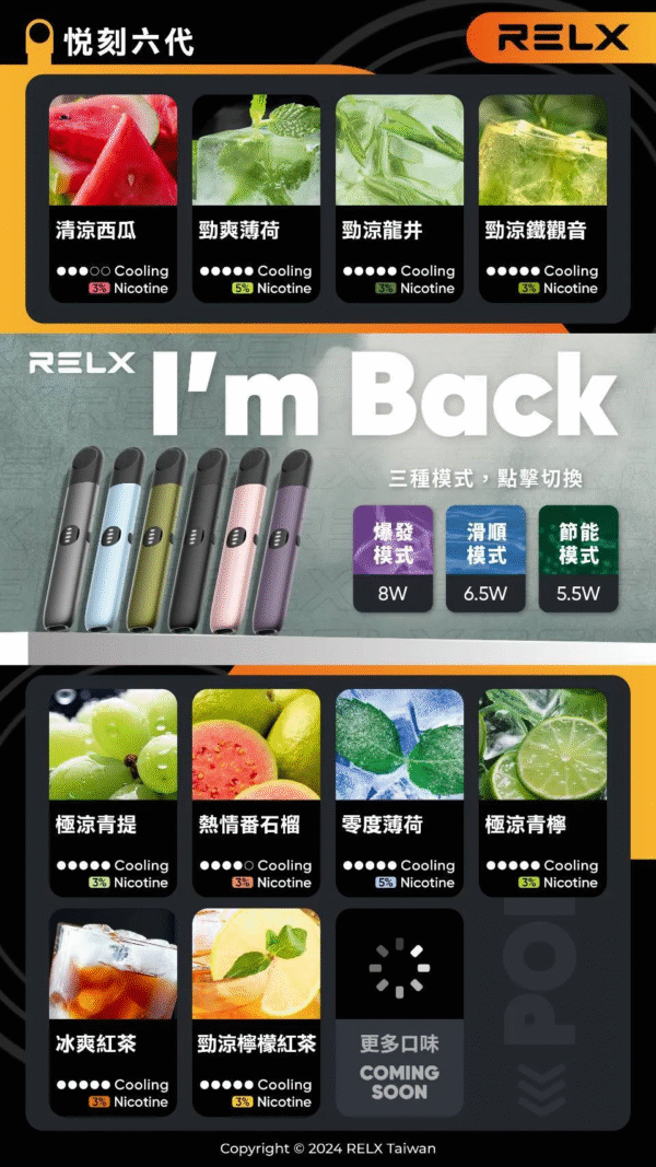 【滿3盒送悅刻主機】RELX悅刻六代煙彈3顆入 / 不通用一代 / 就是這5%薄荷完整了我靈魂/