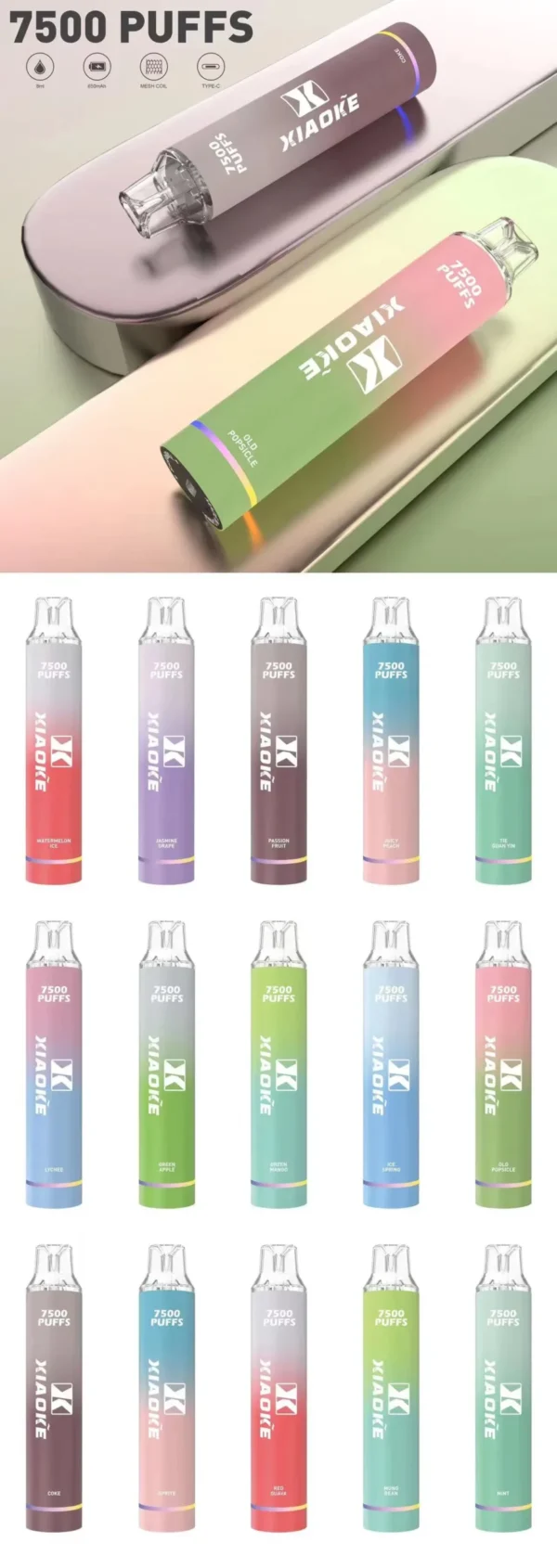 🔥梟客7500口一次性電子煙🔥 發光梟客7500口大容量拋棄式電子煙 | 吸入時 亮彩色跑馬燈 | 台灣現貨供應  | 711 貨到付款【滿十送一】