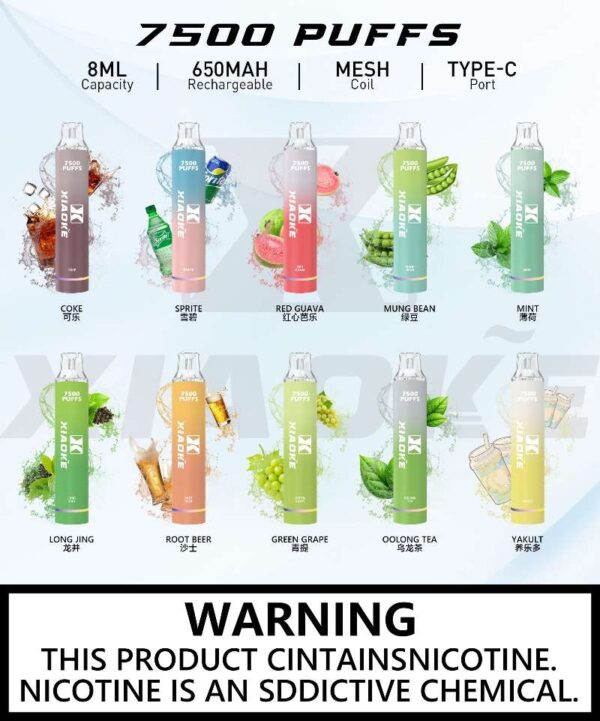 🔥梟客7500口一次性電子煙🔥 發光梟客7500口大容量拋棄式電子煙 | 吸入時 亮彩色跑馬燈 | 台灣現貨供應  | 711 貨到付款【滿十送一】